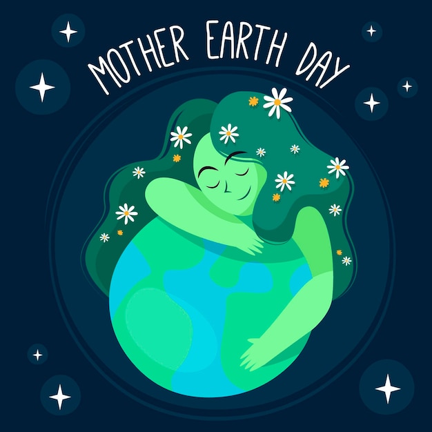 Flat mother earth day illustration