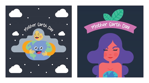 Flat mother earth day  illustration