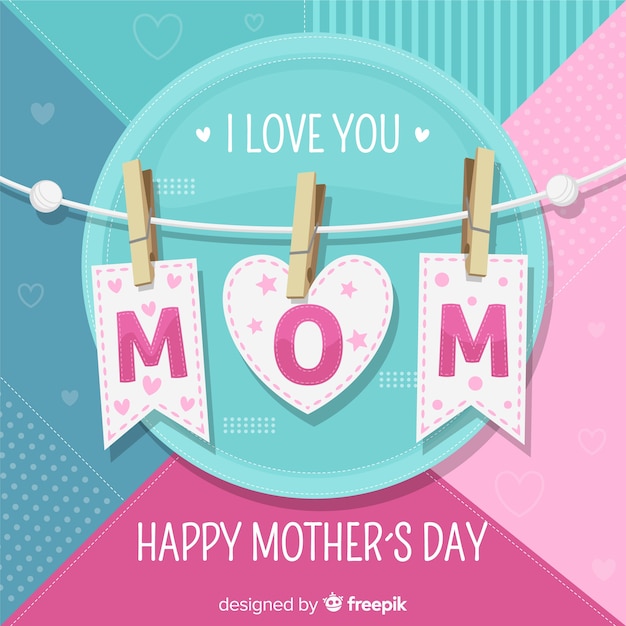 Flat mother's day background