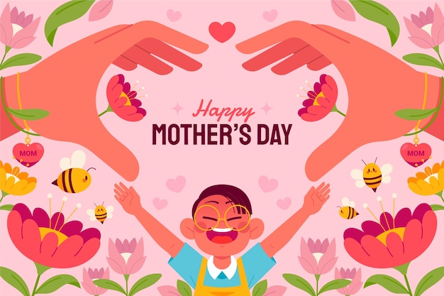 Flat mother's day background