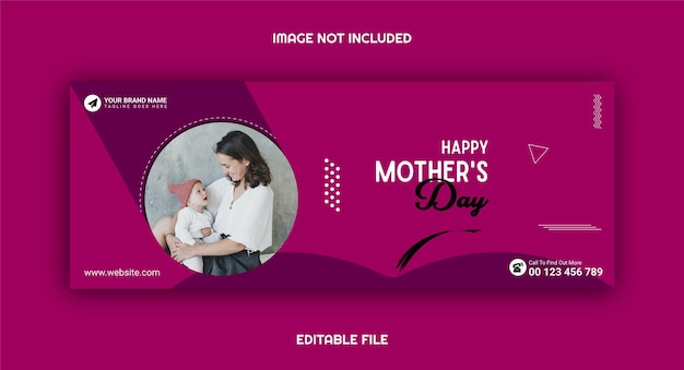 フラット母の日Facebook投稿カバー写真テンプレート