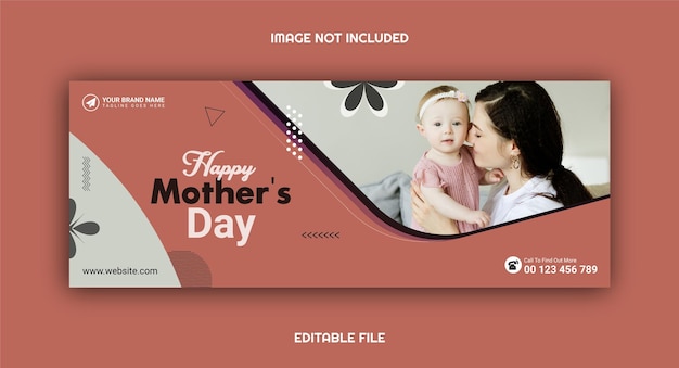 Vector flat mother's day facebook post cover photo template