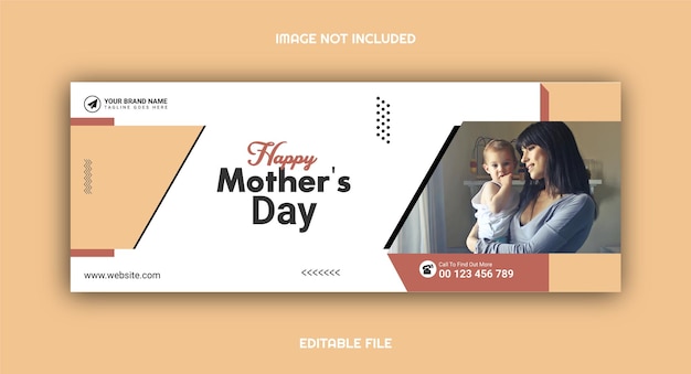 フラット母の日Facebook投稿カバー写真テンプレート
