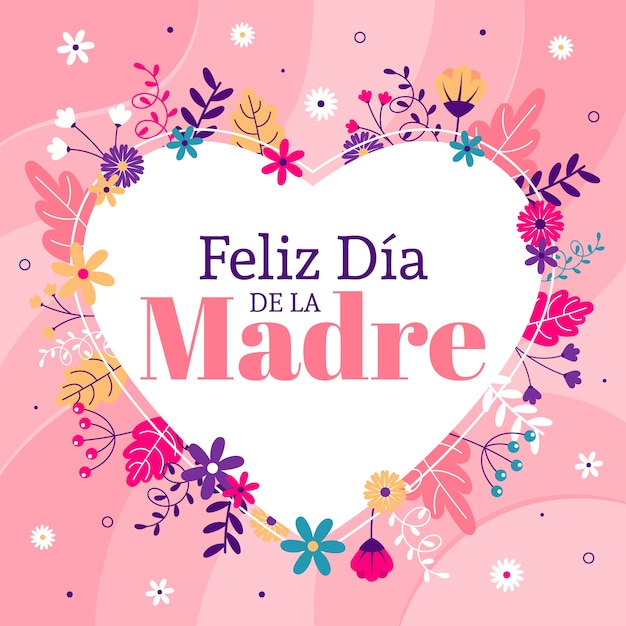 Flat mother's day illustration in spanish