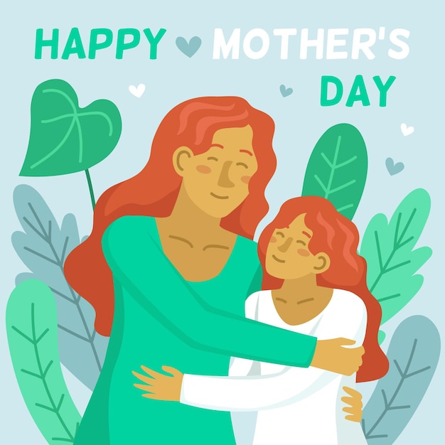 Flat mother's day illustration