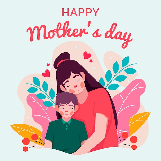 Flat mother's day illustration