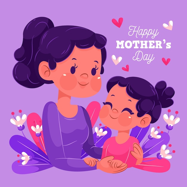 Flat mother's day illustration