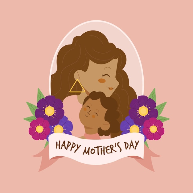 Flat mother's day illustration