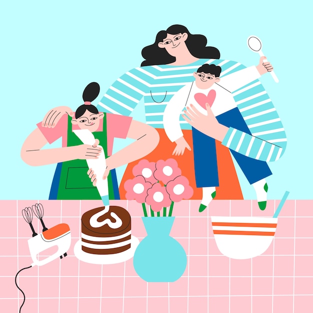 Flat mother's day illustration