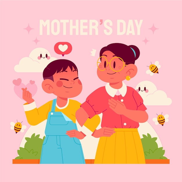 Flat mother's day illustration