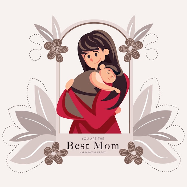 Flat mother's day illustration