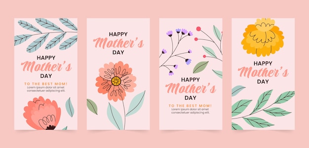 Flat mother's day instagram stories collection