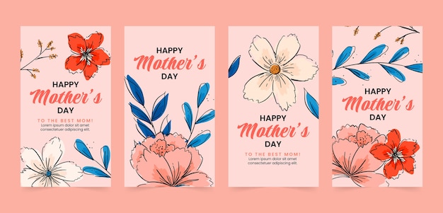 Flat mother's day instagram stories collection