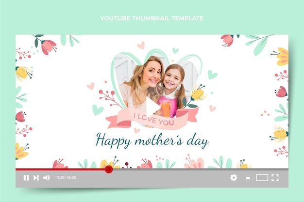 Flat mother's day youtube thumbnail