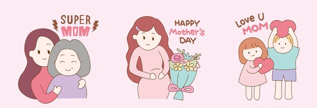 Vector flat mother's day