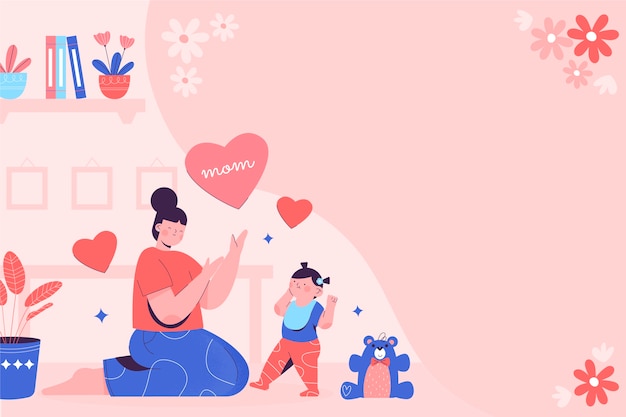 Vector flat mothers day background