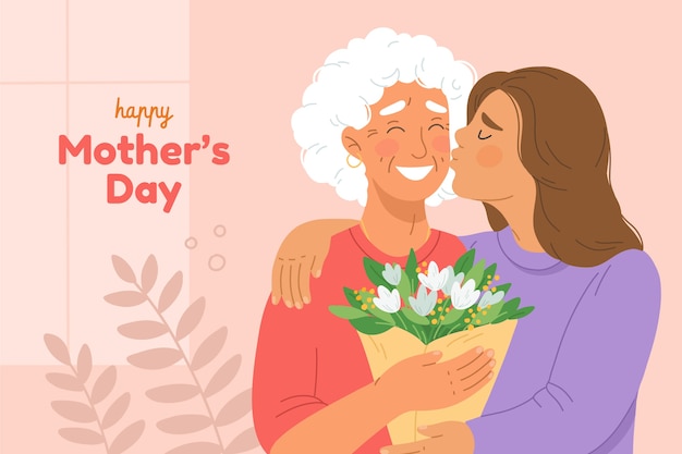 Flat mothers day background