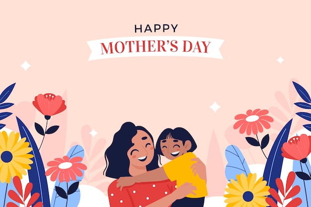 Vector flat mothers day background