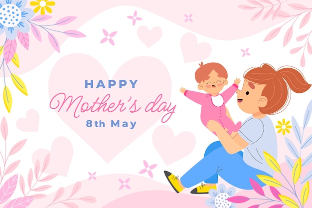 Vector flat mothers day background