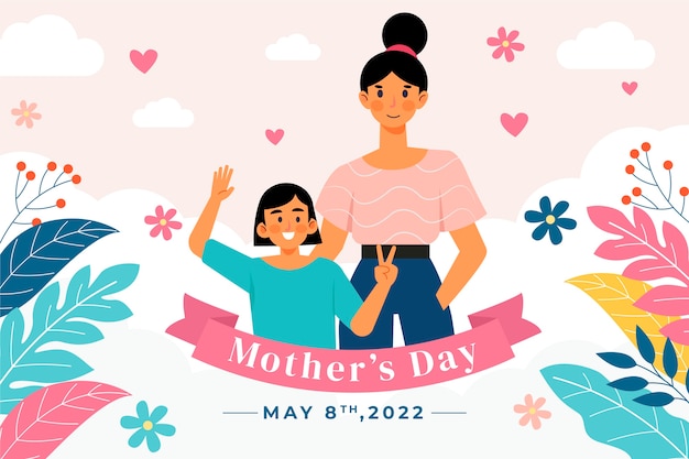 Vector flat mothers day background