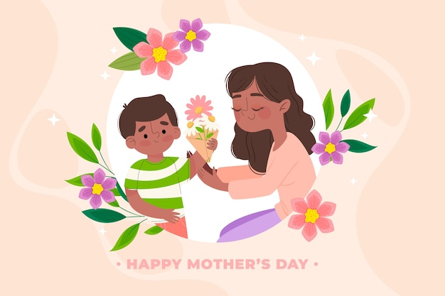 Vector flat mothers day background