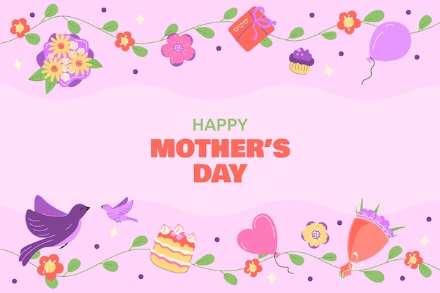 Vector flat mothers day background