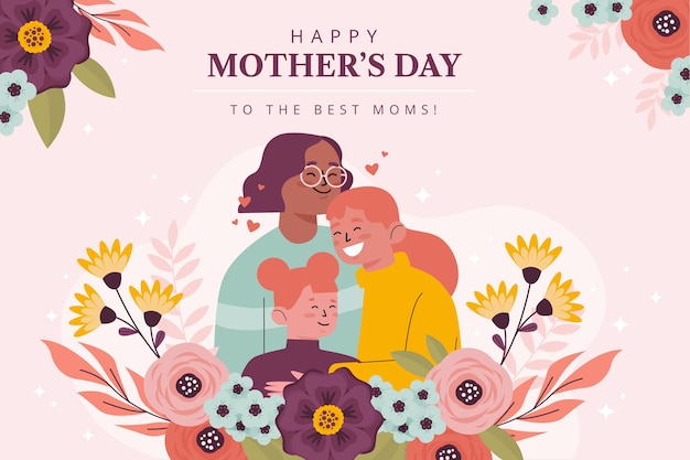 Flat mothers day background