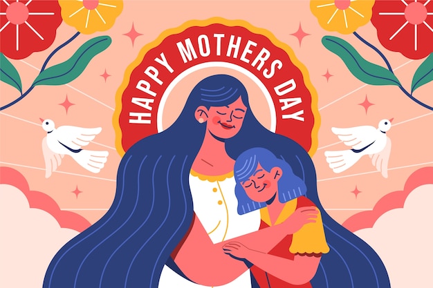 Vector flat mothers day background