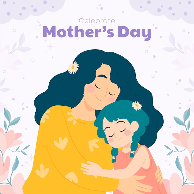 Vector flat mothers day illustration