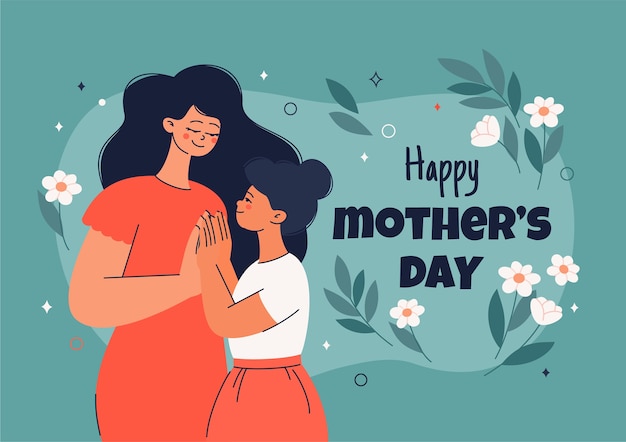 Vector flat mothers day illustration