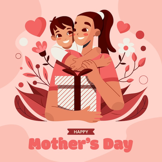 flat mothers day illustration