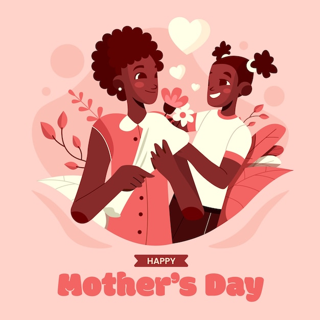 Vector flat mothers day illustration