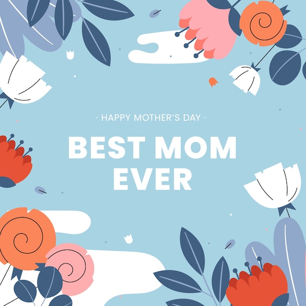 Vector flat mothers day illustration