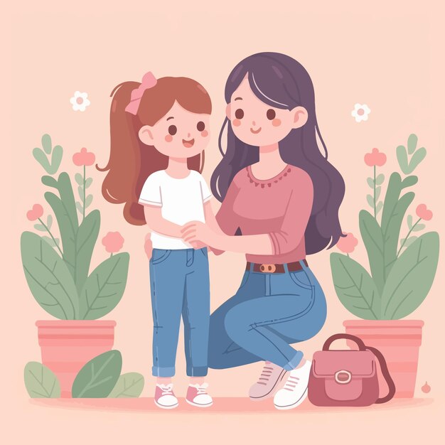 Vector flat mothers day illustration