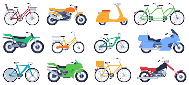 Flat motorbikes set