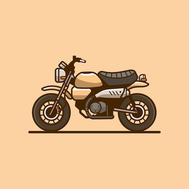 Flat motorcycle concept illustration