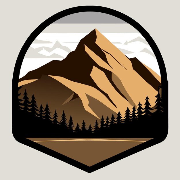 Arte dell'emblema della montagna piatta