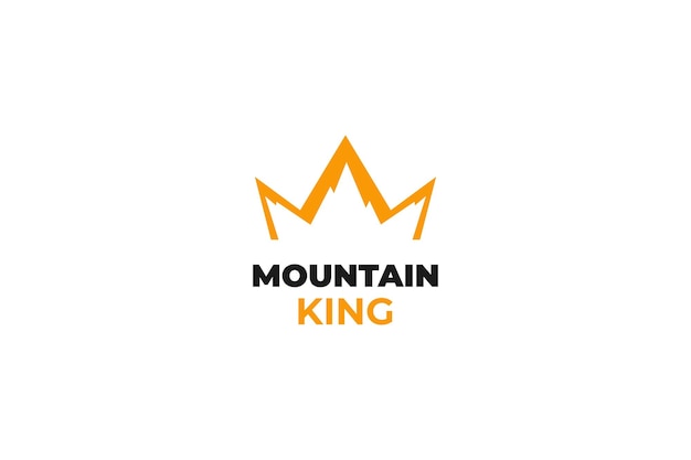 Flat mountain king logo design vector illustration idea