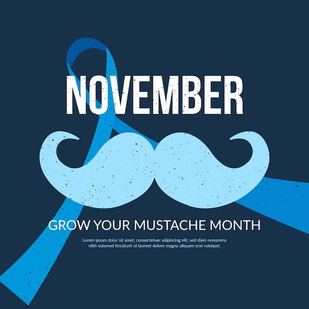 Vettore evento flat movember per sensibilizzazione