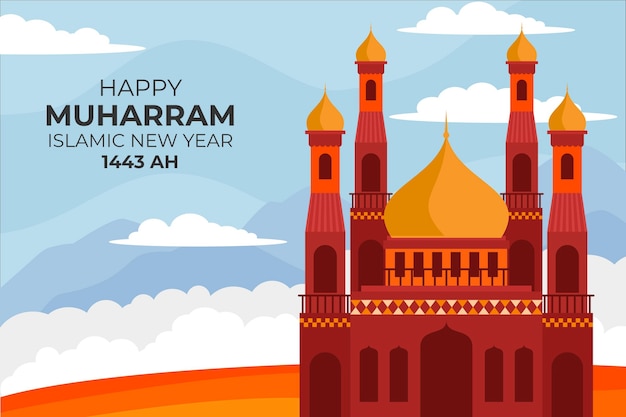 Flat muharram illustration