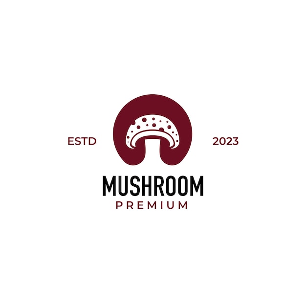 Flat mushroom logo design vector illustration