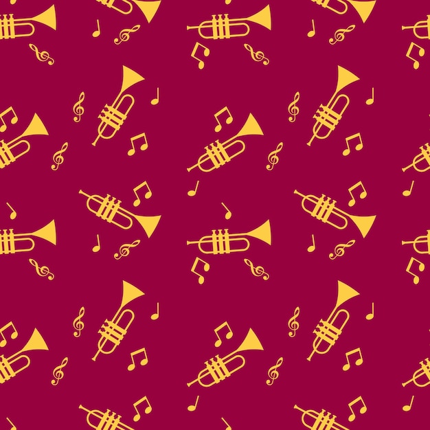 Flat music festival pattern in seamless style