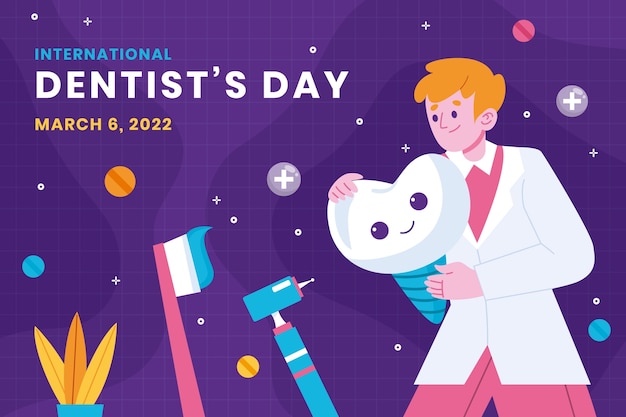 Vector flat national dentist's day illustration