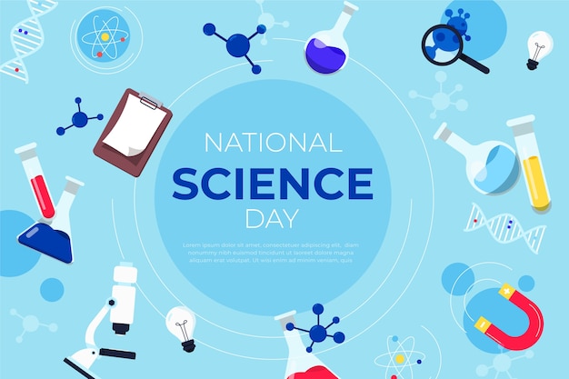 Vector flat national science day background