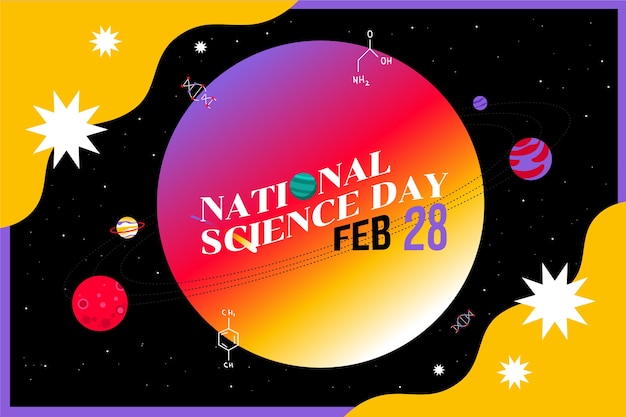 Vector flat national science day background