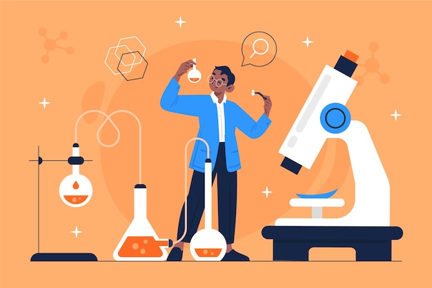 Vector flat national science day illustration