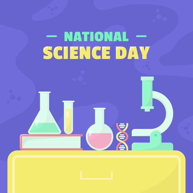 Flat national science day for social media posts