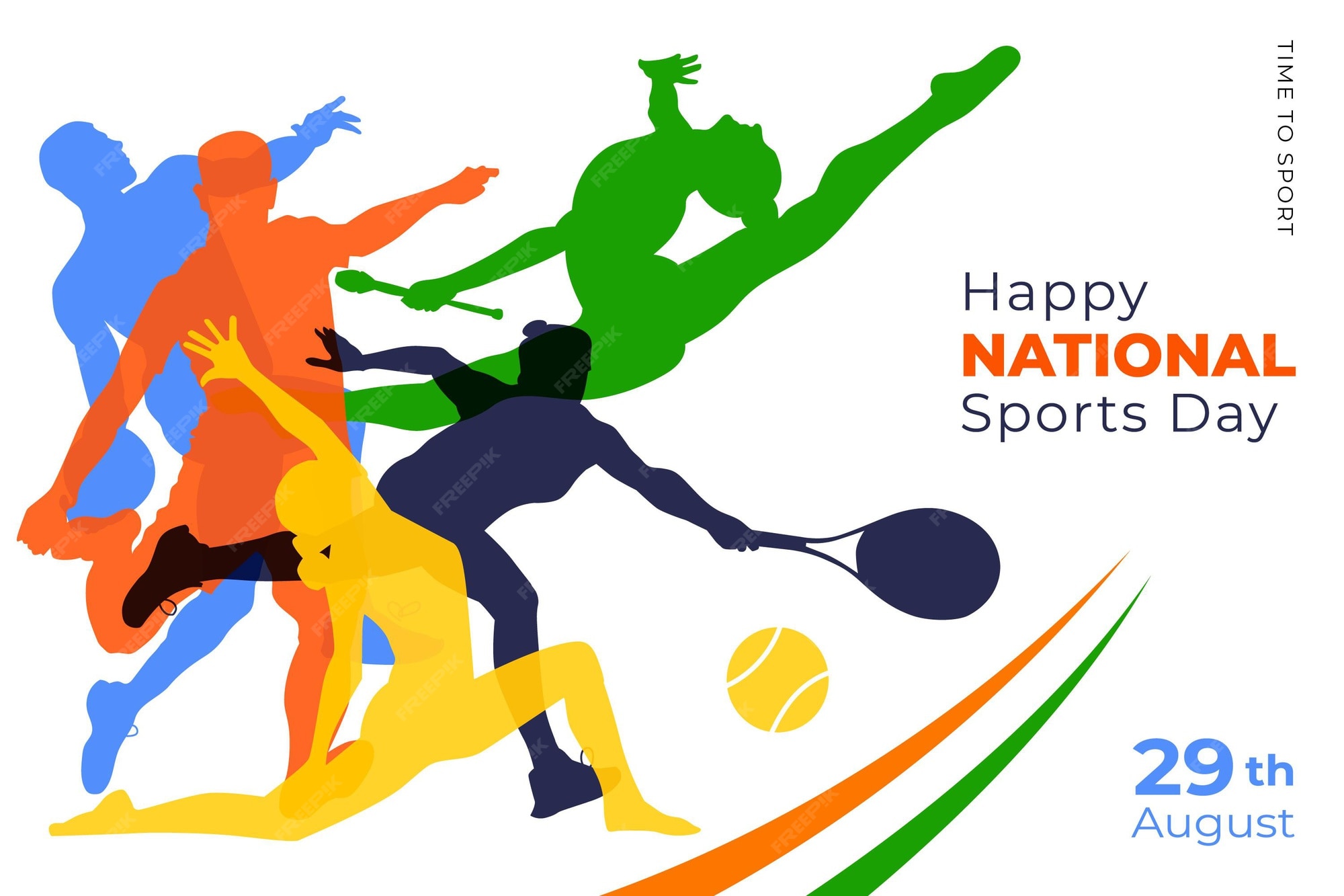 Premium Vector Flat national sports day illustration