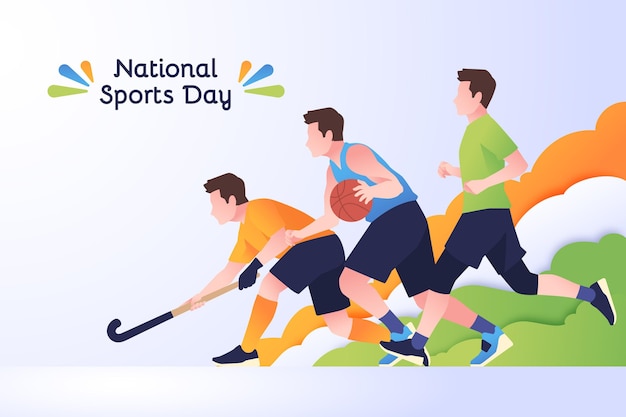 Flat national sports day illustration