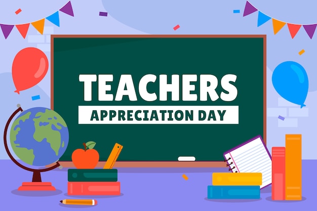 Vector flat national teacher appreciation day background